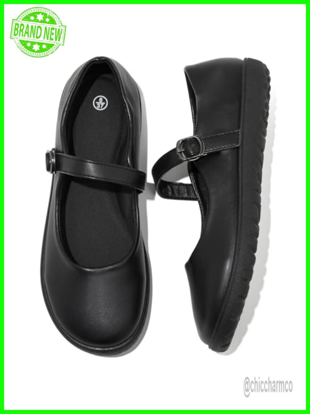 Womens Mary Jane Ballet Flats Adjustable Strap Memory Foam Round Toe